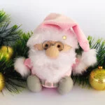 Papai Noel Rosa – Decoração Natalina Artesanal e Exclusiva