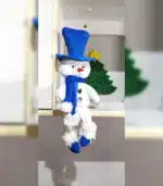 Boneco de Neve Cartola Azul Royal