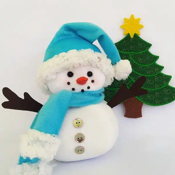 Boneco de Neve 20 CM Azul Turquesa