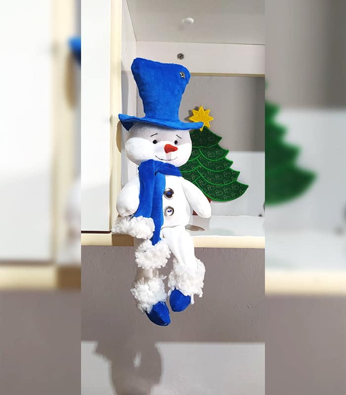 Boneco de Neve Cartola Azul Royal