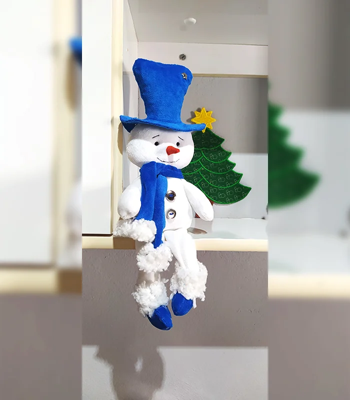 Boneco de Neve Cartola Azul Royal